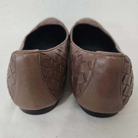 Bottega Veneta Intrecciato Leather Ballet Flats Brown IT 39.5 - Picture 4 of 8